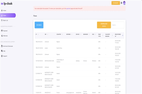 Funzionalità del cloaker