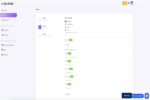 Funzionalità del cloaker