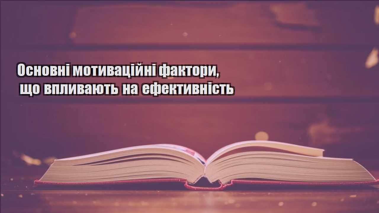 osnovni motyvaczijni faktory shho vplyvayut na efektyvnist